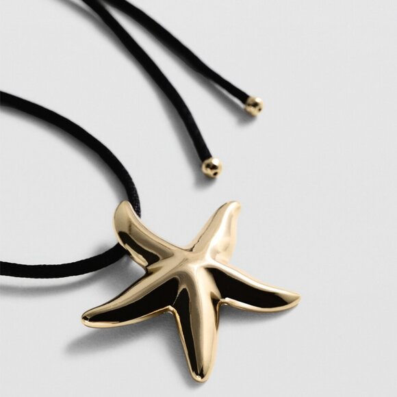 Mango | Gold Starfish Cord Pendant Necklace | NWOT - Picture 6 of 6